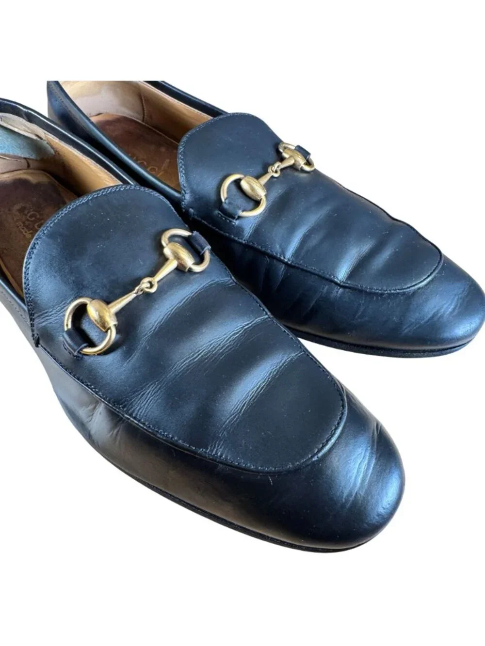Gucci Men's Black Slip On Leather Horsebit Loafer Moccasin Size EU 8.5 US 9